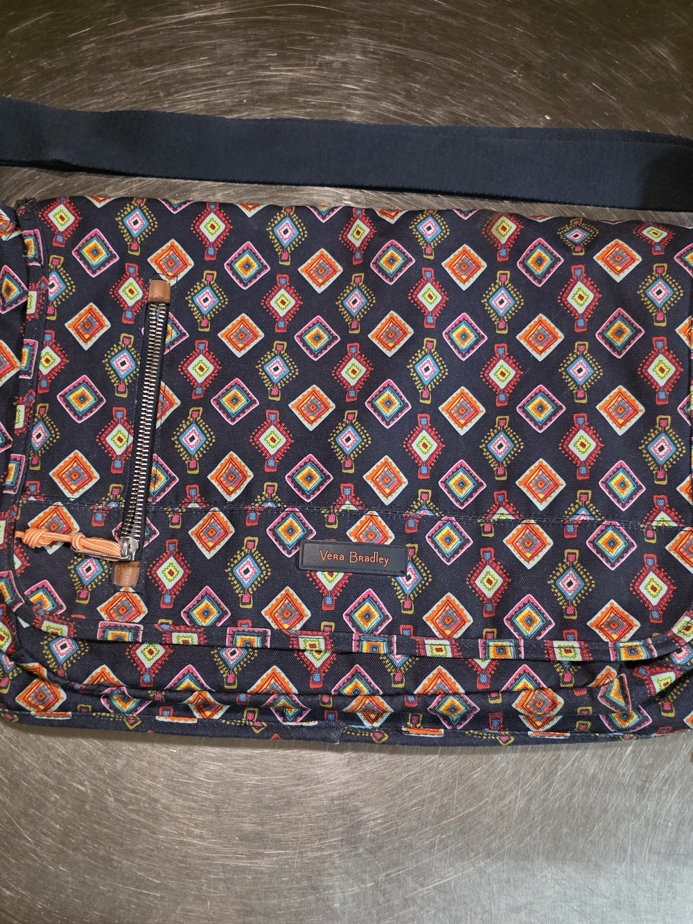 Vera Bradley Navy Geometric Multicolor Messenger Bag